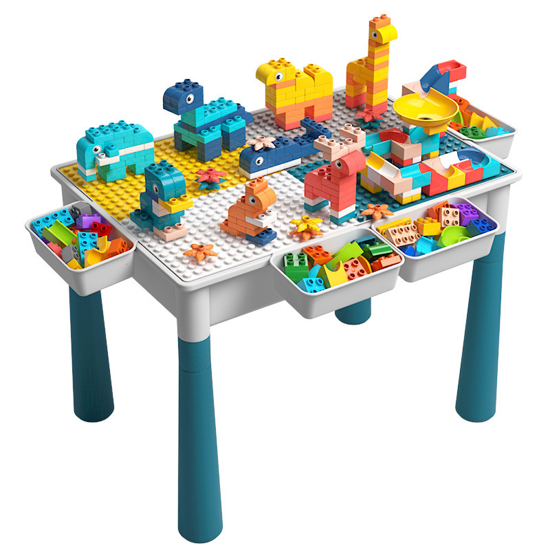 Children's Building Block Table Multi-Functional Large Compatible Lego Large Particles Assembled Educational Toys Baby Boy 3-6 Years Old