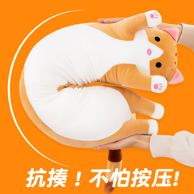 Long Cat Cross-Border Foreign Trade Plush Toy Large Bed Clip Legs Pillow Doll Girls' Gifts Gift Wholesale