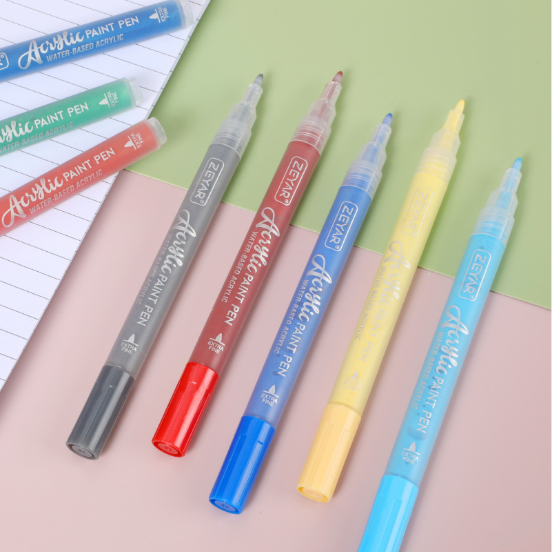 zeyar丙烯水性马克笔套装diy涂鸦 相册卡纸油漆笔3黑4白色-阿里巴巴
