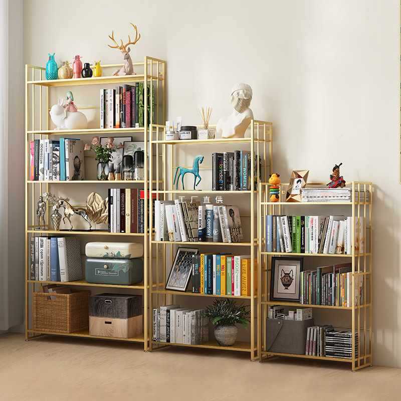 7yn铁艺书架落地客厅简易铁书柜多层置物架收纳儿童飘窗学生钢制