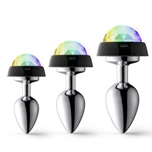 情趣用品声控LED发光肛塞金属肛塞扩肛非不锈钢后庭肛门塞批发