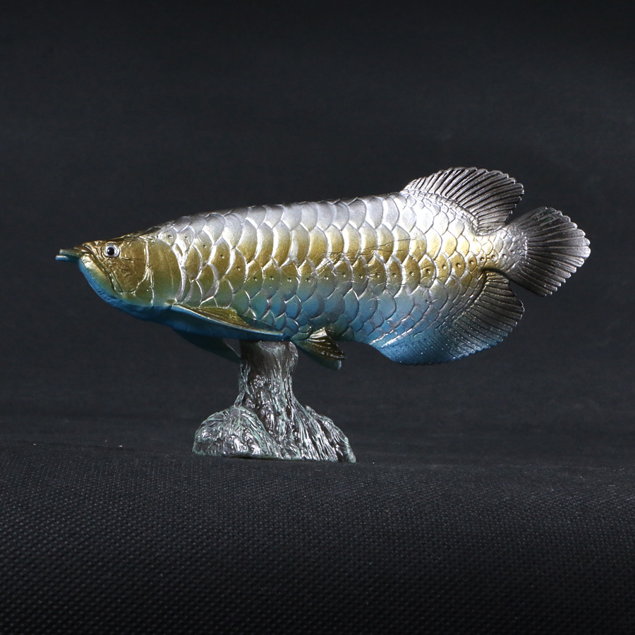 仿真观赏鱼金龙鱼鲈鱼深海鱼类实心海洋生物模型动物摆件