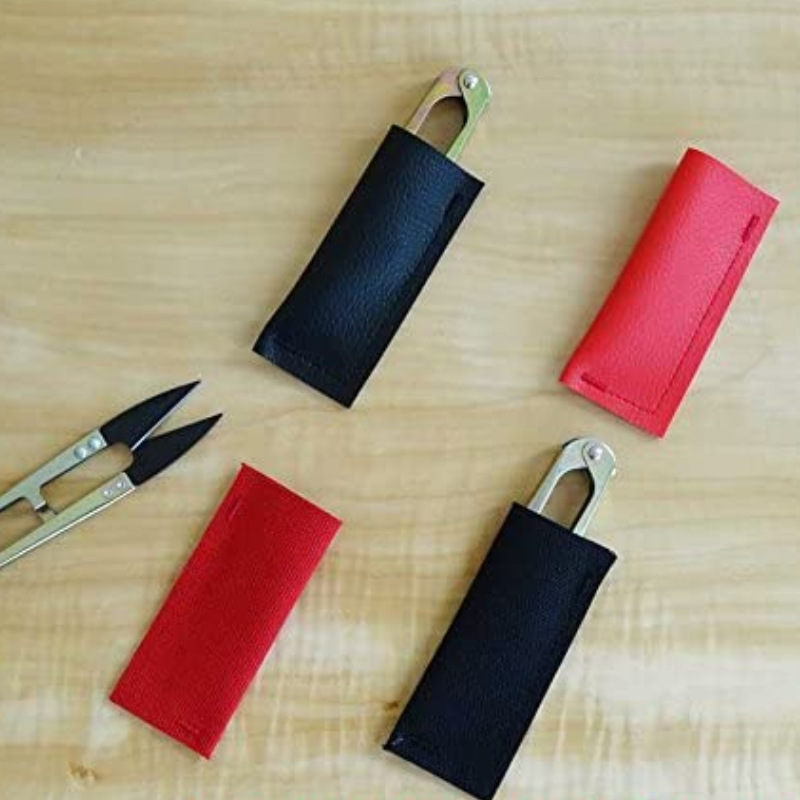 简约皮革剪刀套便携式剪刀保护套家用小剪子保护皮套