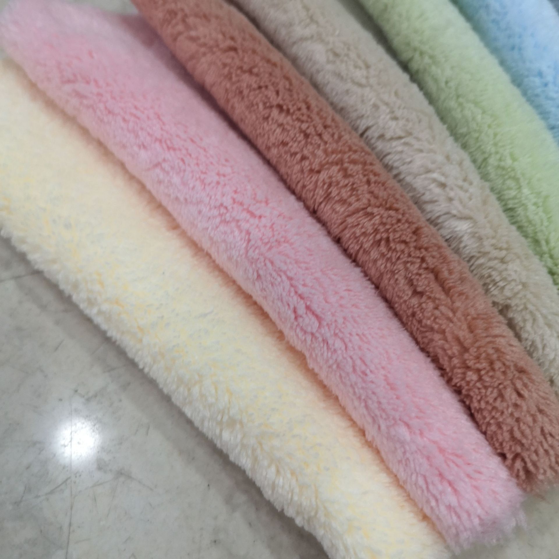 现货 锦涤双面珊瑚绒面料 加厚强吸水毛巾布 家居服浴袍毛巾面料