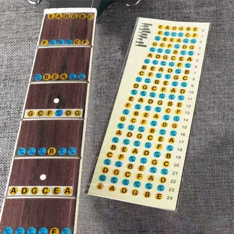 简谱音阶指板贴纸贴吉他配件入门自学教程吉他指板音准贴纸初学者