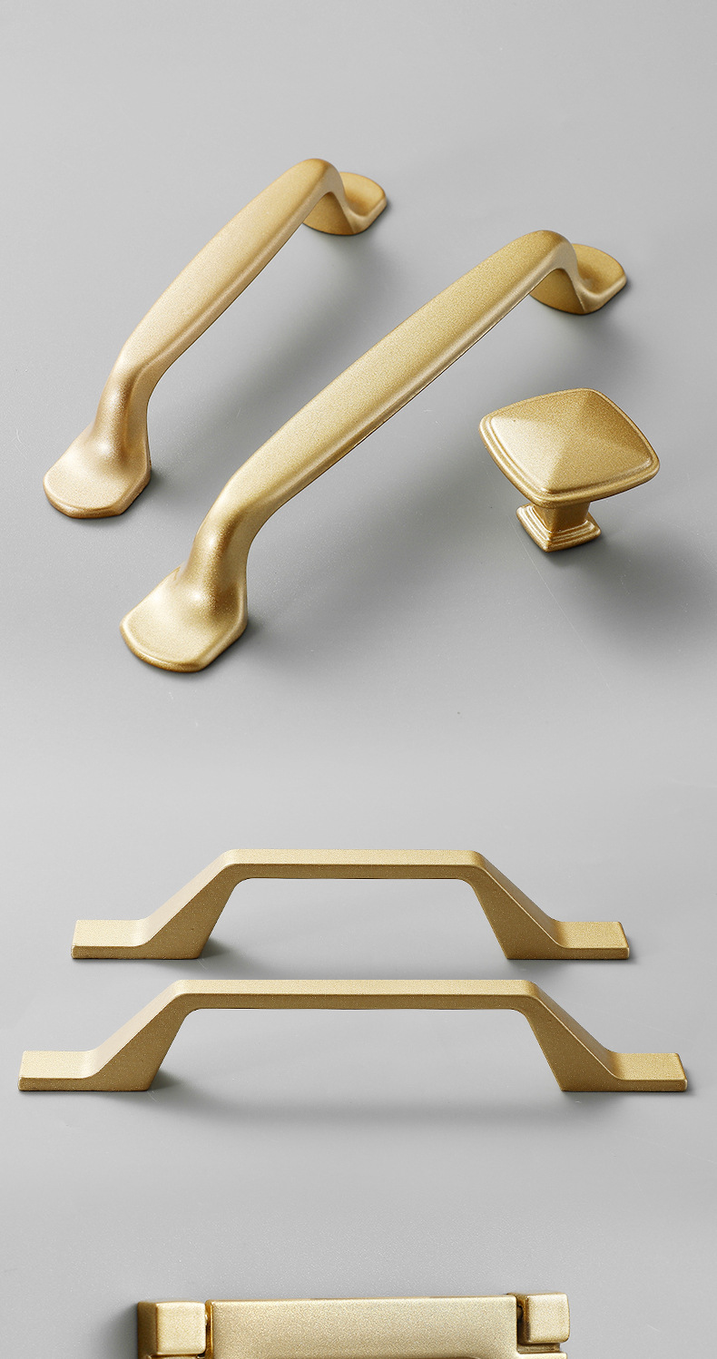 现代简约橱柜金色拉手北欧轻奢柜门铝合金拉手家具五金衣柜门把手