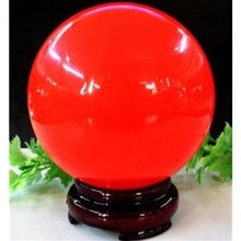 天然冰洲石萤石夜光球夜明珠原石红色发光球风水球摆件厂家货源