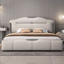 轻奢真皮床现代简约主卧大床新款卧室双人软床储物结婚床意式风床