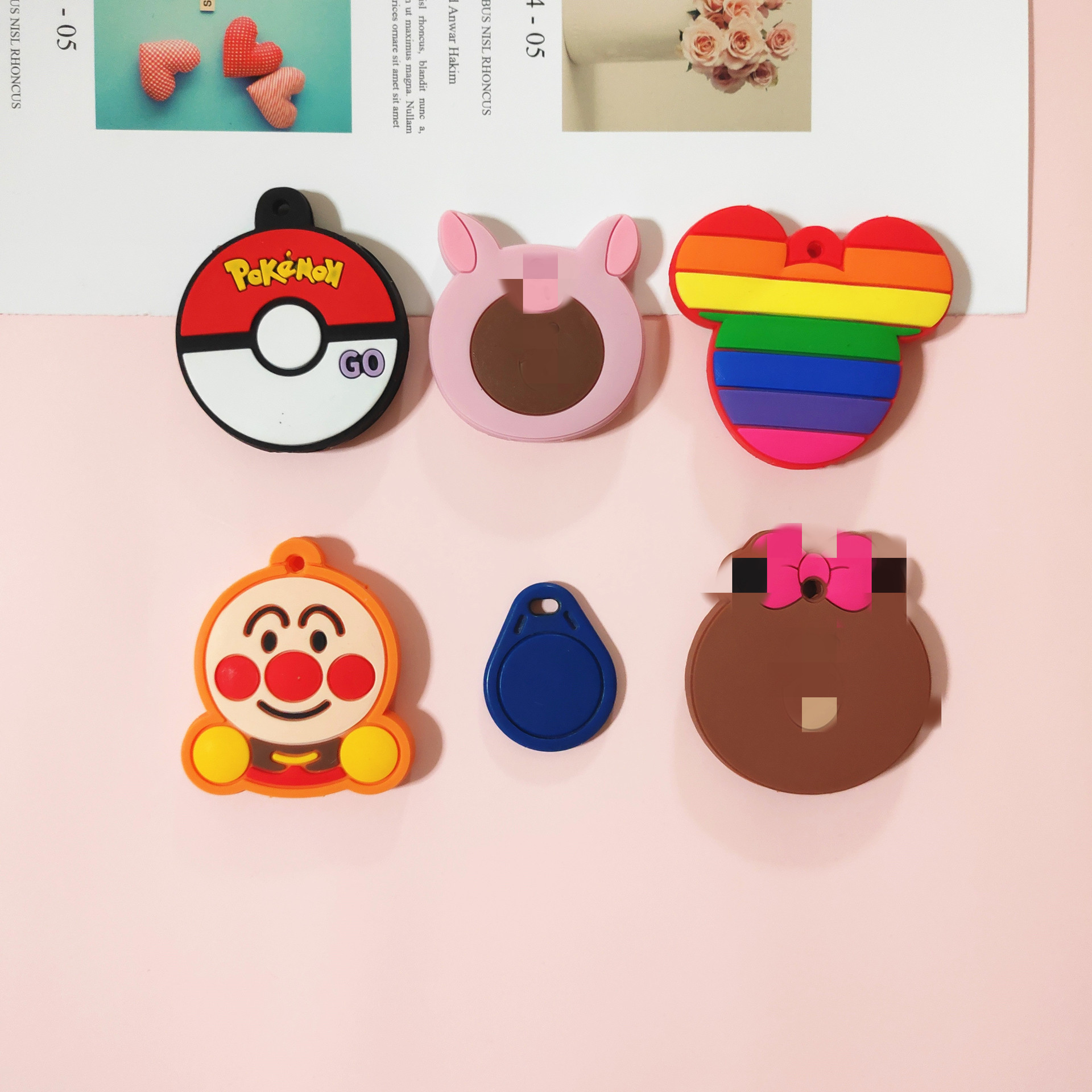 水滴圆形门禁卡套电梯门卡钥匙套保护套小区卡通ic公交女硅胶感应