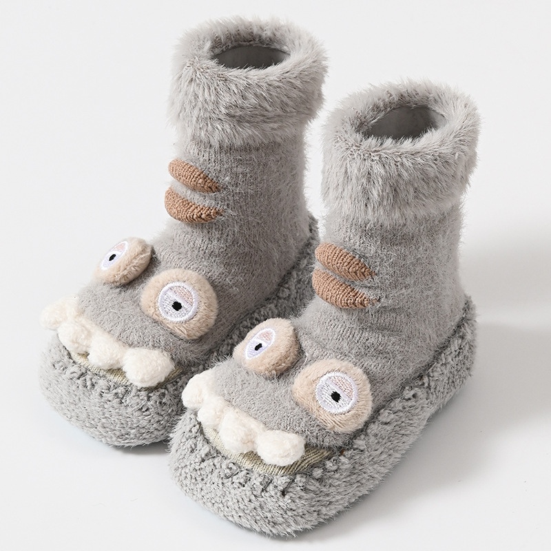 Baby's Shoes Boot Socks Autumn and Winter Thick Fleece 0-6-December Winter Plush Keep Baby Warm Soft Bottom Non-Slip Cool-Proof Floor