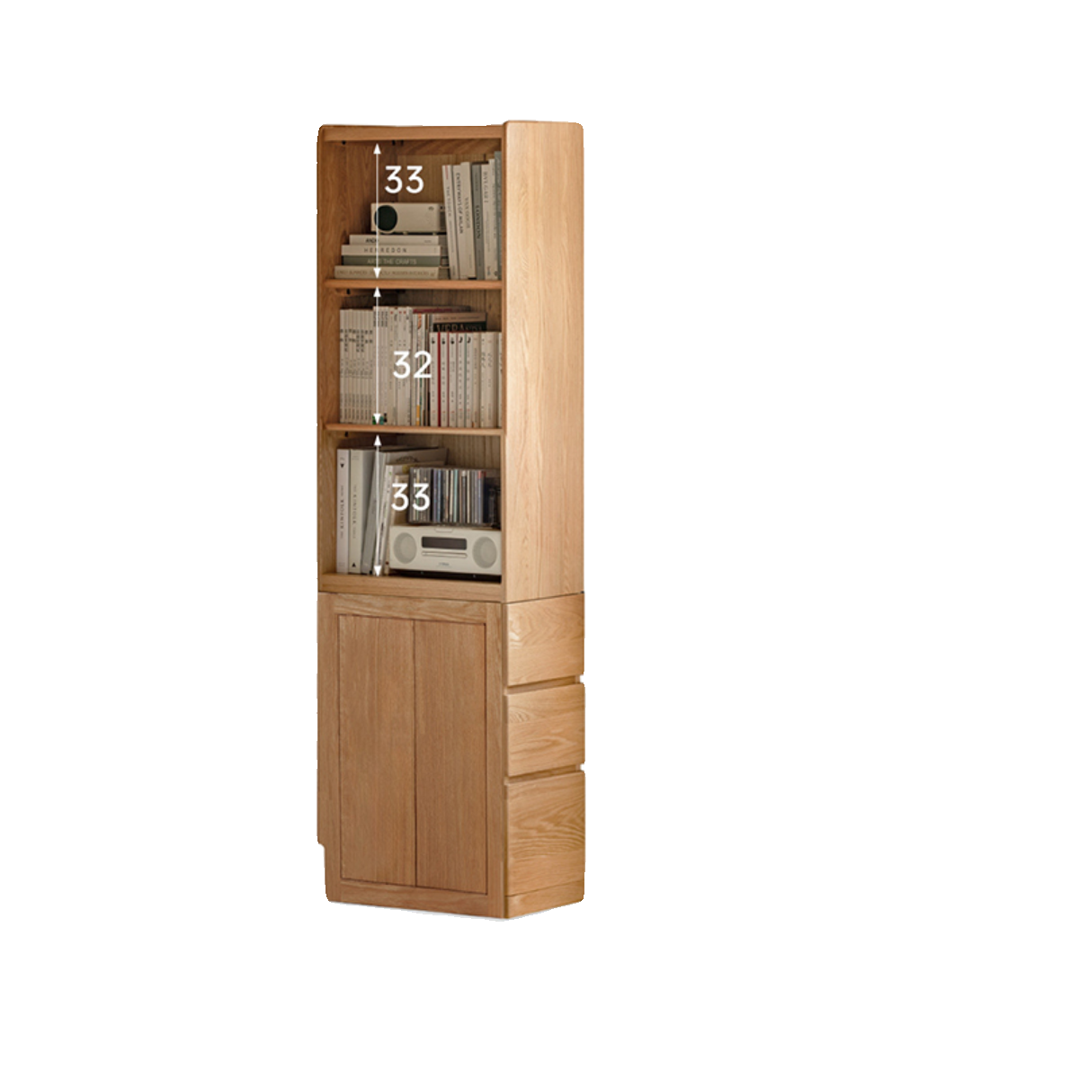 5v工厂直营实木高书柜夹缝储物柜家用橡木落地收纳柜靠墙小户型窄