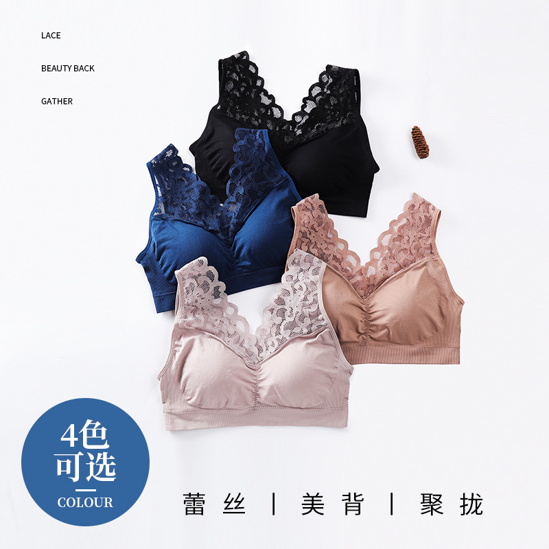 Exclusive for Cross-Border 1931 Fengzhixin Underwear Lace Lace Vest Tube Top Beautiful Back Wrapped Chest Seamless Wireless Bra