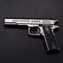 新款1911金属创意充气防风打火机红焰个性男士玩具模型摆件16cm