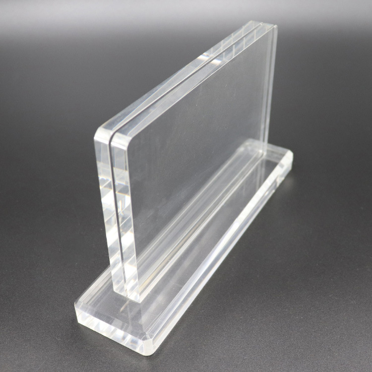 来图加工透明亚克力有机玻璃双面固定t型名片夹广告夹资料文件夹