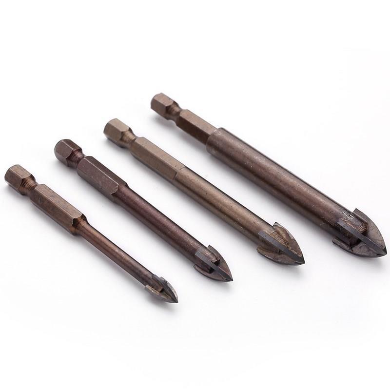 砖钻头6/8/10/12mm合金十字手电钻钻头干打瓷砖玻化砖用的钻头.