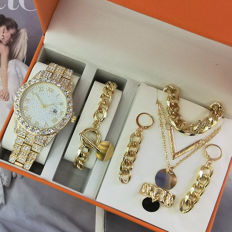 ladies watch 5 sets women‘s watch jewelry 5-piece set new quartz watch gift suit wrist watch