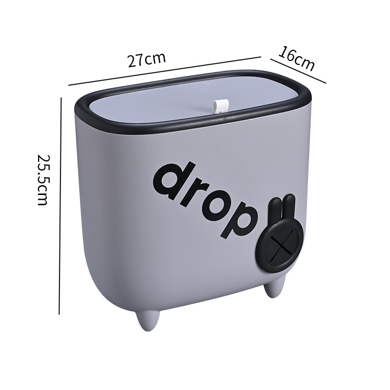 Affordable Luxury Style Toilet Wall-Mounted Trash Can Domestic Toilet Gap with Lid Wastebasket Kitchen Hanging Trash Bin