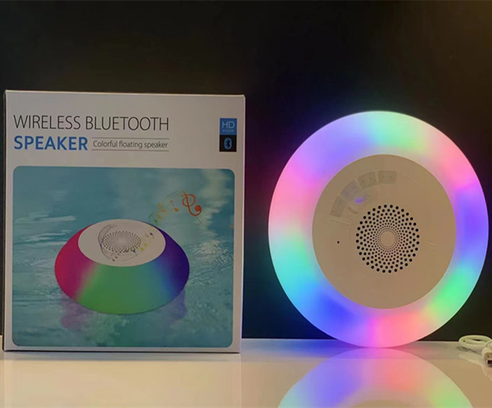 Waterproof Bluetooth Audio RGB Colorful Ambience Light Audio Bathroom Audio Colorful Light Floating Bluetooth Speaker
