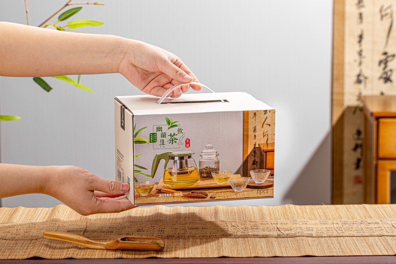 cup set cup set household light luxury kettle glass drinking ware color box tea cup housewarming gift high temperature resistant pot