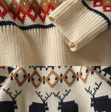日系复旧民族风套头针织衫男韩版夏季情侣装圣诞节冰岛半高领毛衣
