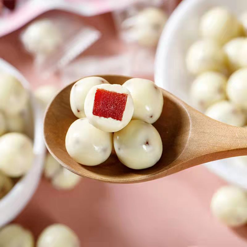 小包装酸奶山楂球奶乐楂巧克力奶球网红山楂制品批发代发零售