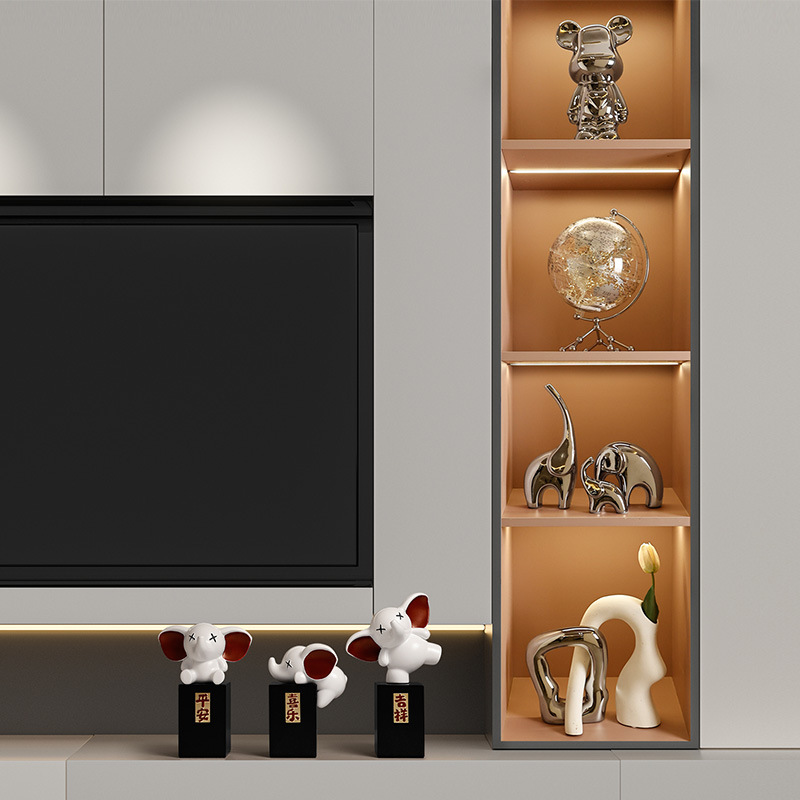 Creative Nordic Elephant Decoration Living Room TV Cabinet Wine Cabinet Entrance Modern Home Ornament One Piece Dropshipping