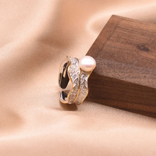 珍珠戒指925纯银开口可调节指环女日韩简约高质量饰品批发天然