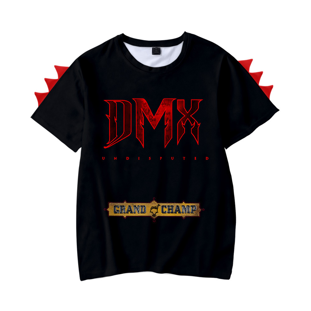 说唱歌手dmx厄尔·西蒙斯 3d数码印花 儿童装恐龙短袖t恤原厂发货