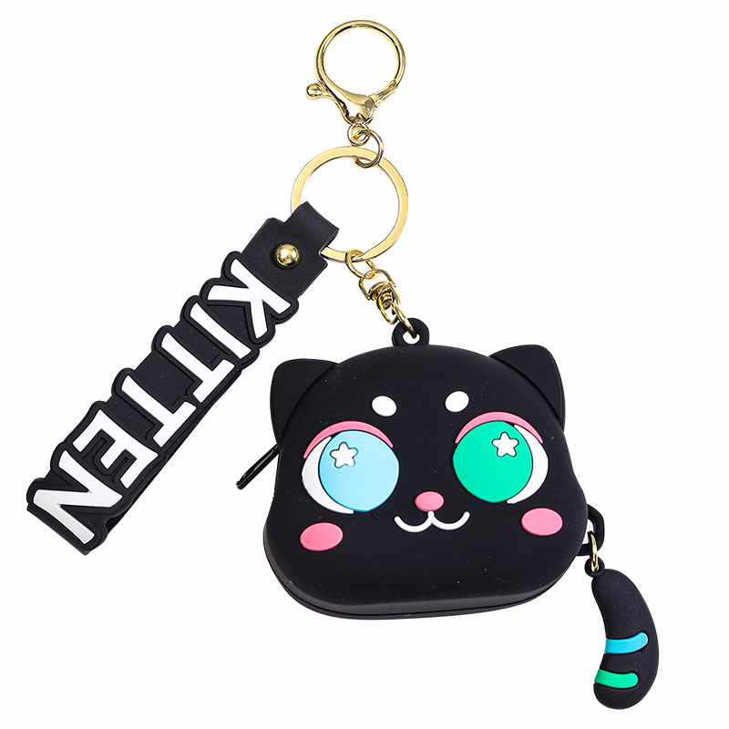 Mini Genuine Xiaocaichai Coin Purse Keychain Pendant Cat Boutique Couple Earphone Bag Key Pendant Gift