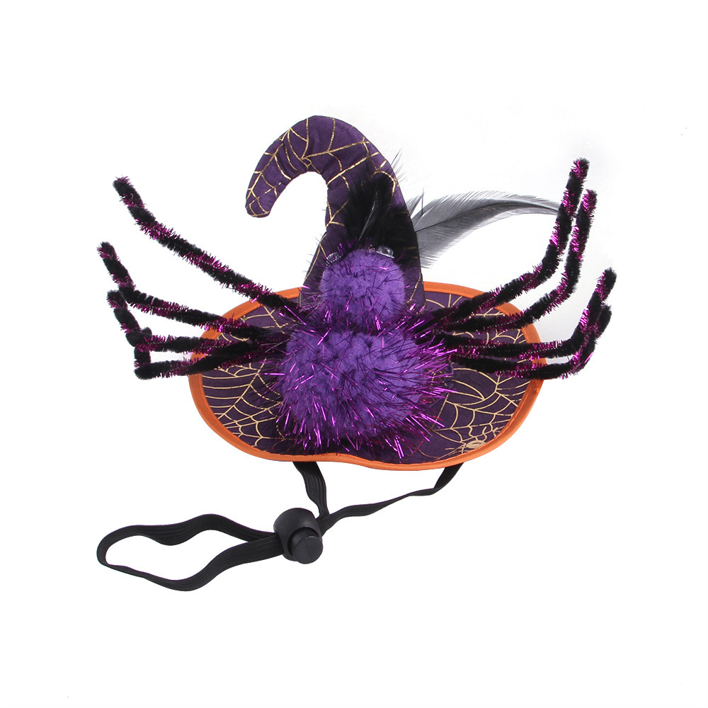 New Cross-Border Pet Funny Headdress Cat Halloween Hat Spider Headgear Dog Funny Supplies in Stock