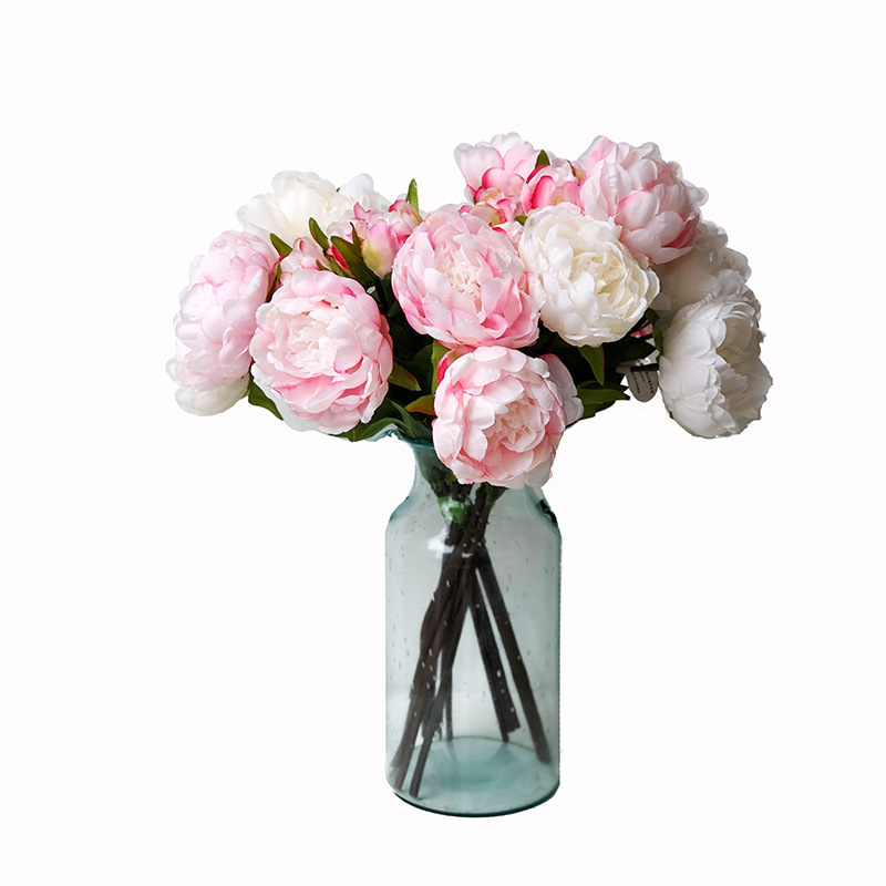 以法莲高仿真假花卉法式芍药牡丹家居绢插婚礼装饰热卖客厅室内摆