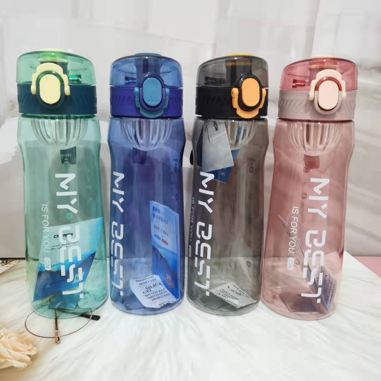 Plastic Portable Handy Water Cup Student Outdoor Sports Bottle Baby Boy and Girl Summer Sports Children's Water Cup with Tea Infuser