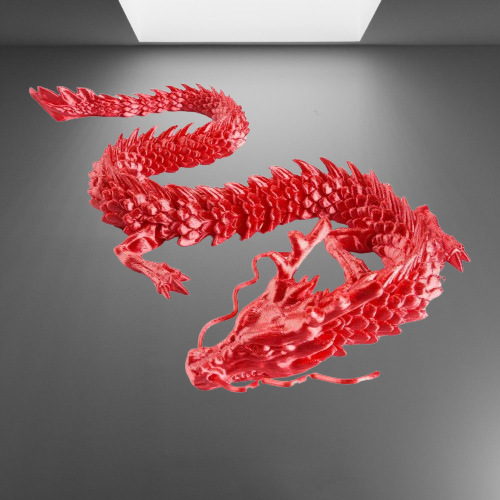 跨境爆品3d打印中国龙摆件关节可活动水晶宝石龙摆件手办套装现货