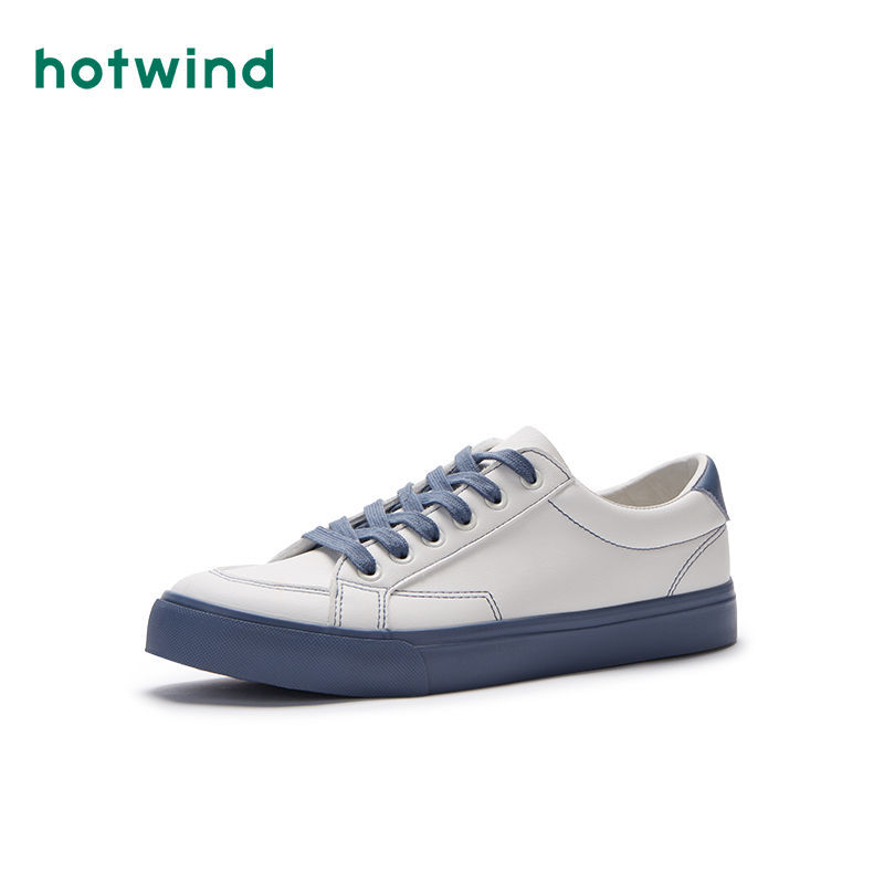 热风春季新款男士时尚休闲鞋板鞋男士新款弹性减震男鞋h14m1518