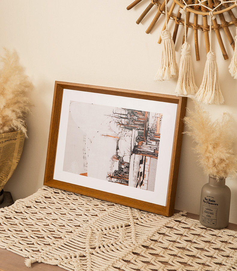 实木大相框挂墙摆台相框素描装裱画框任意尺寸洗照片做成实木相框