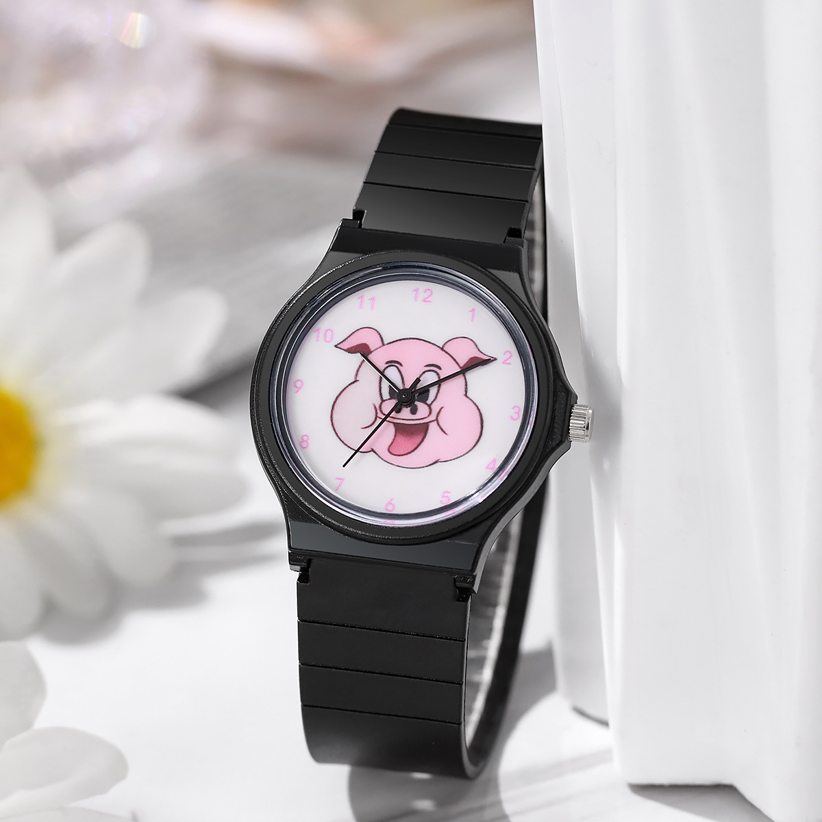 New Watch, Pink Pig Watch, Same Style with Chen Guilin, Cute Quartz Watch for Students and Children