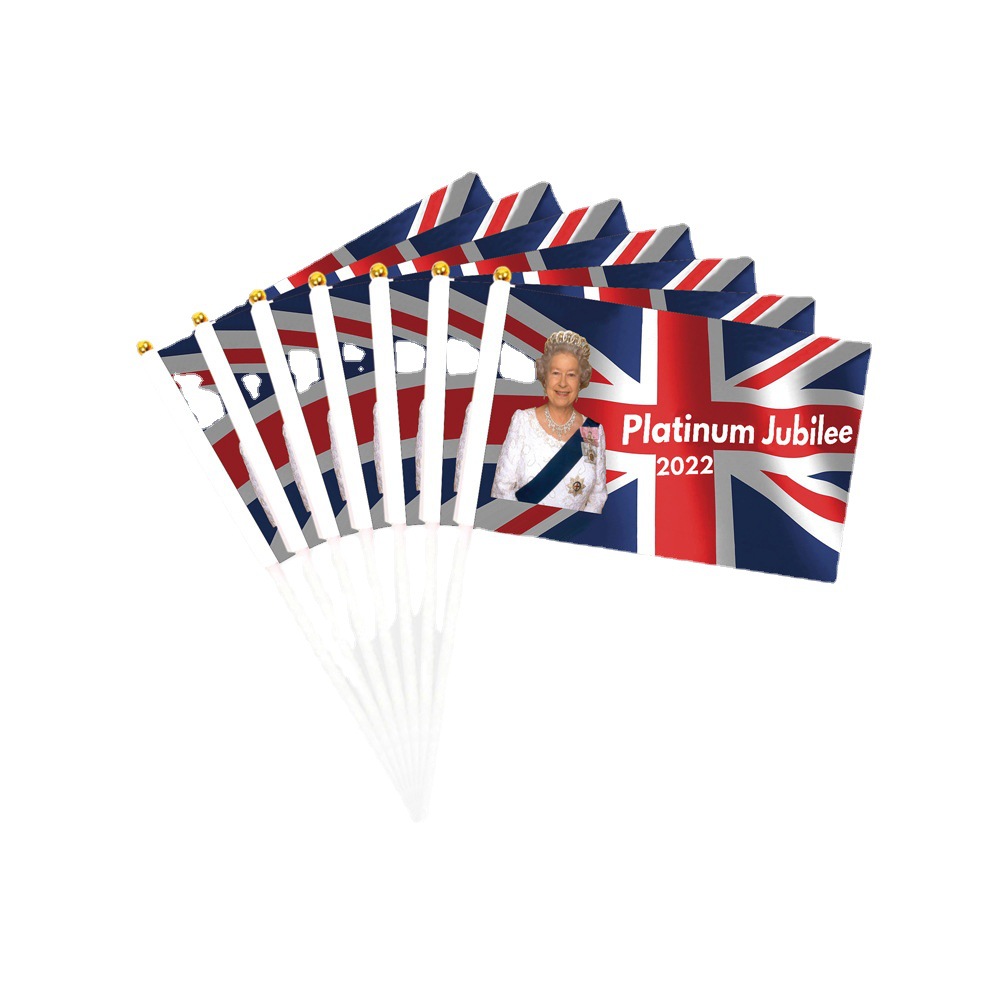 英国女王旗帜伊丽莎白二世手摇旗女皇登基英国国旗跨境旗子批发