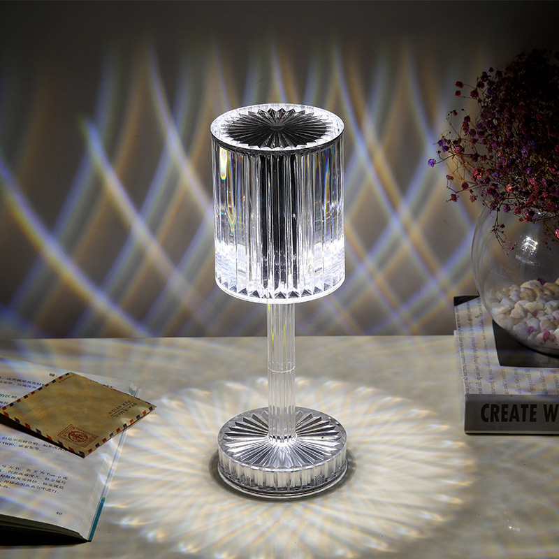 Gatsby Crystal Lamp Hotel Decoration Diamond Table Lamp Romantic and Cozy Led Bedside Lamp Remote Control Ambience Light