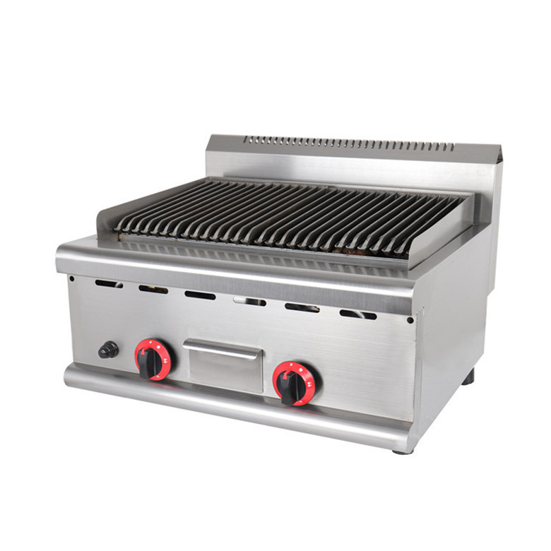 台式火山石烧烤炉煤气商用烤箱天然气牛扒炉煎条纹炉烤生蚝烤肉机