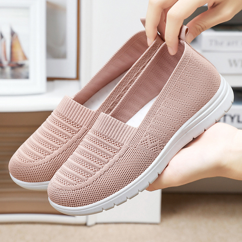 women‘s shoes 2024 spring cross-border delivery pumps flat casual sneakers women‘s breathable one pedal mom shoes