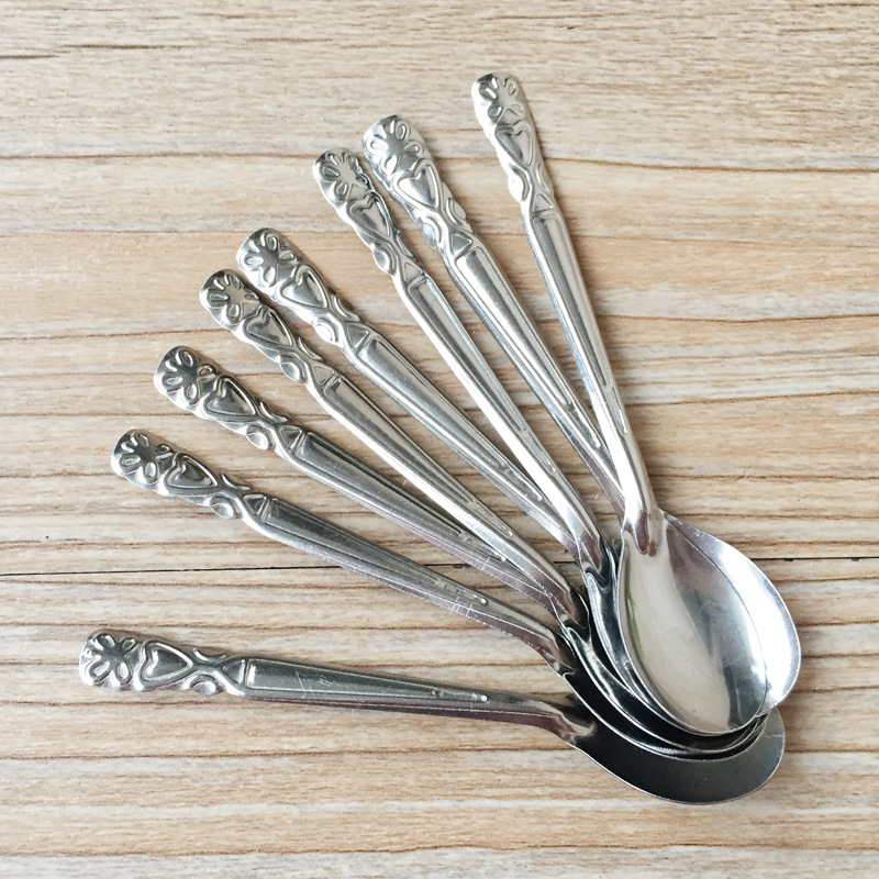 小勺子不锈钢儿童汤勺调羹勺商用调味勺小小勺汤匙家用五号皇冠