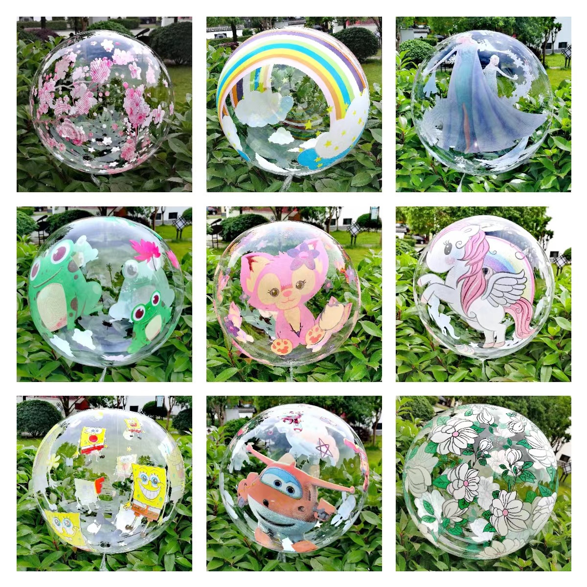 internet celebrity new cartoon printing bounce ball floating empty style street push special-purpose ball children‘s birthday party decoration layout