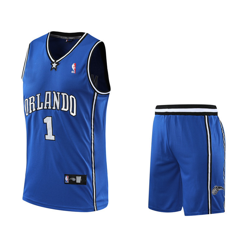 外贸nba76人队艾弗森3号复古密刺绣球衣魔术队1号麦迪篮球服套装