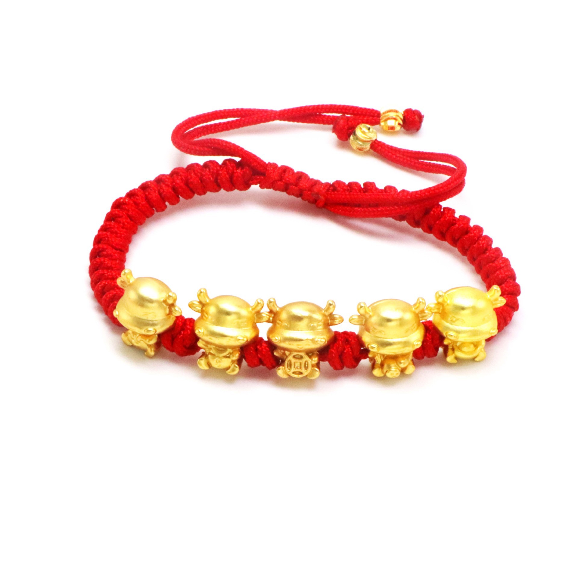 2021年新款本命年五福牛手链 红绳生肖牛手饰男女情侣款转运手绳