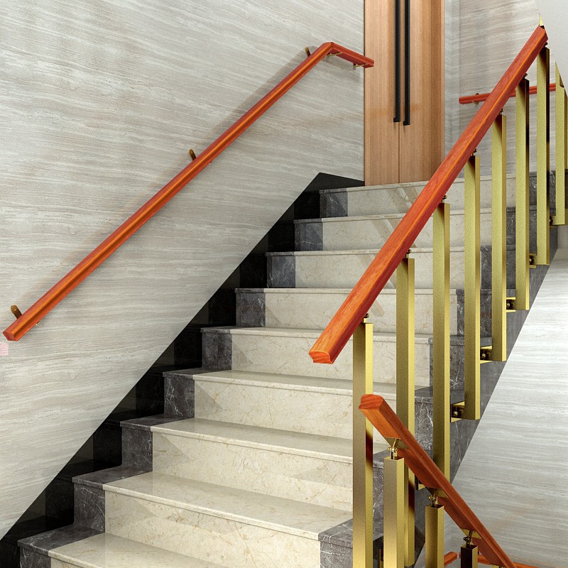 批发楼梯阁楼栏杆扶手现代简约公寓阳台实木护栏室内客厅别墅铁艺