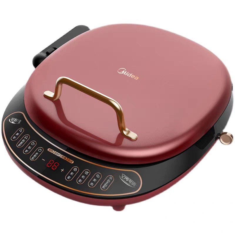 美的电饼铛jk30p301煎烤机可拆洗加深加大双面加热手煎饼早餐机