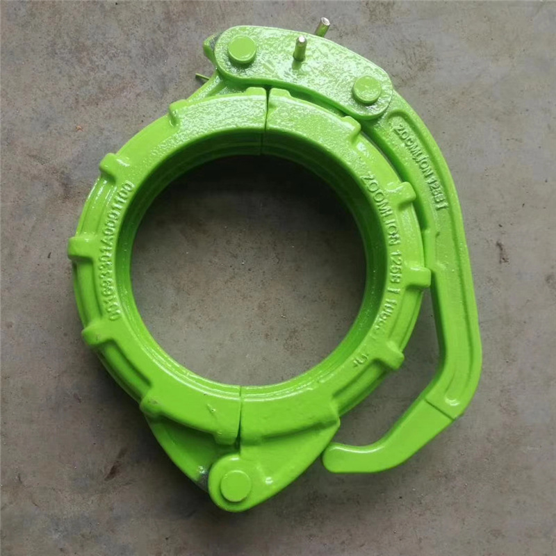 混凝土输送泵管连接卡箍 盾构机快速镀锌管卡楔形125带座螺母管卡