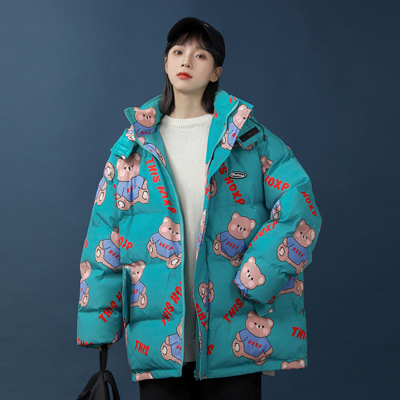 2021冬季网红棉衣女短款小熊面包服韩版学生宽松羽绒棉服休闲外套