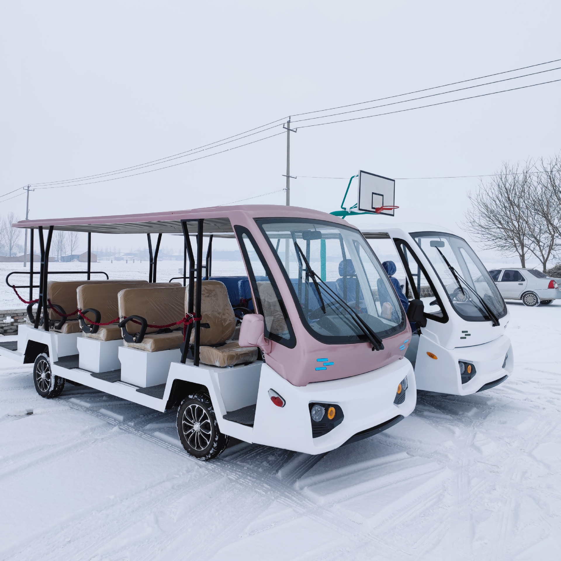 11座景区旅游电动观光车游览车四轮敞篷巡逻酒店接待楼盘看房车14