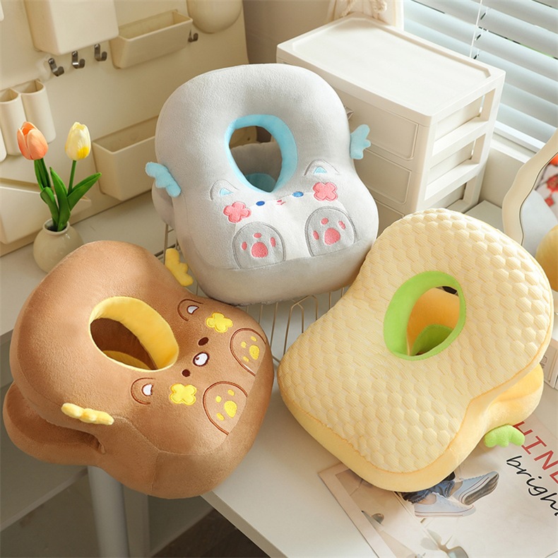 卡通冰豆豆小天使双面两用午睡枕小学生午休办公室睡觉神器趴趴枕